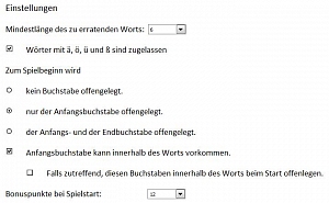 Screenshot Einstellungen